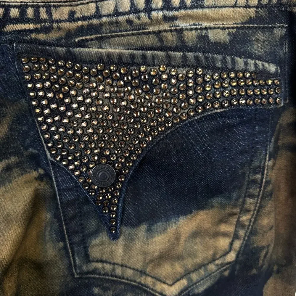 Robin's Jean Style D5696 Long Flap‎ Gold Coated Crystal Embellished Size 40x31
